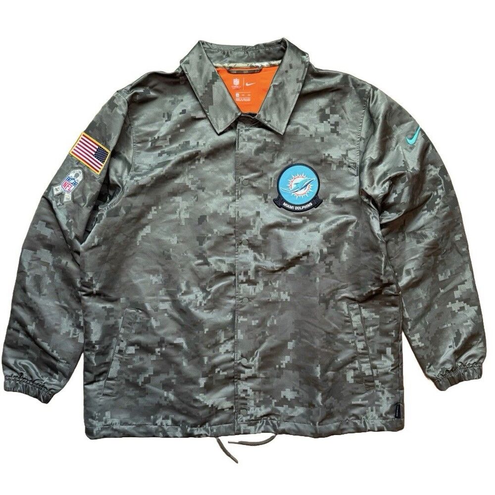 NFL Salute To Service Miami Dolphins Digital Camo Lite Windbreaker Jacket Sz XXL